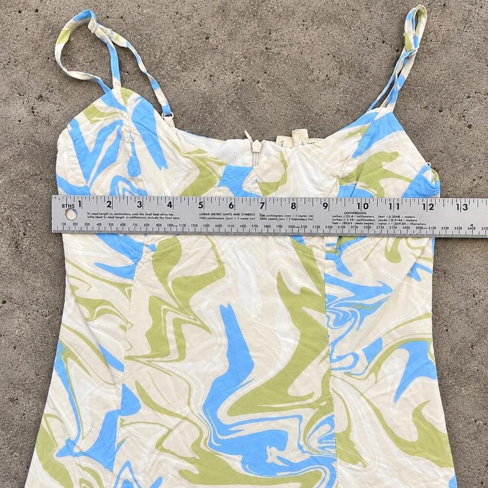 LA Hearts Blue Green Swirl Corset Mini Dress XS Y2K - Picture 6 of 6
